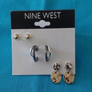 Nine West Set of 3 Pairs of Pierced Earrings